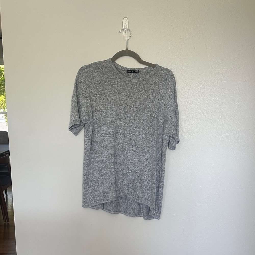rag & bone Women's Heather Gray Short Sleeve Crewneck Tee